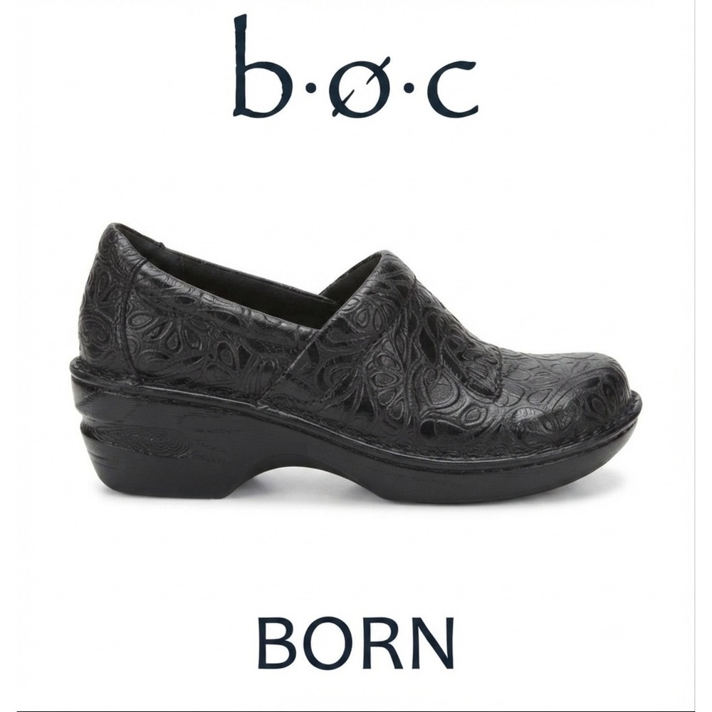 B.O.C. Born Concept Womens Peggy Floral Lace Metallic Clogs Slip On Comfort Shoe